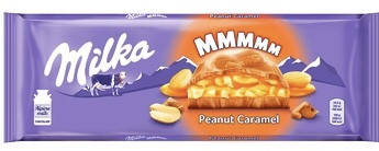 

Шоколад молочний Milka з арахісом в карамельній начинці