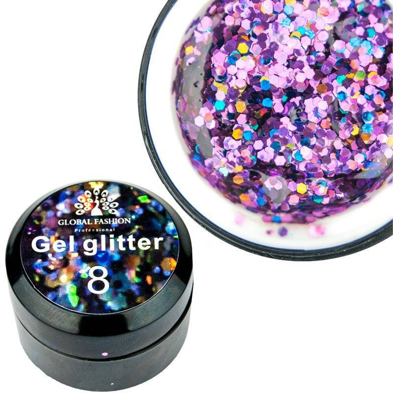 

Glitter Gel Global Fashion №8, 5 г фиолетовый