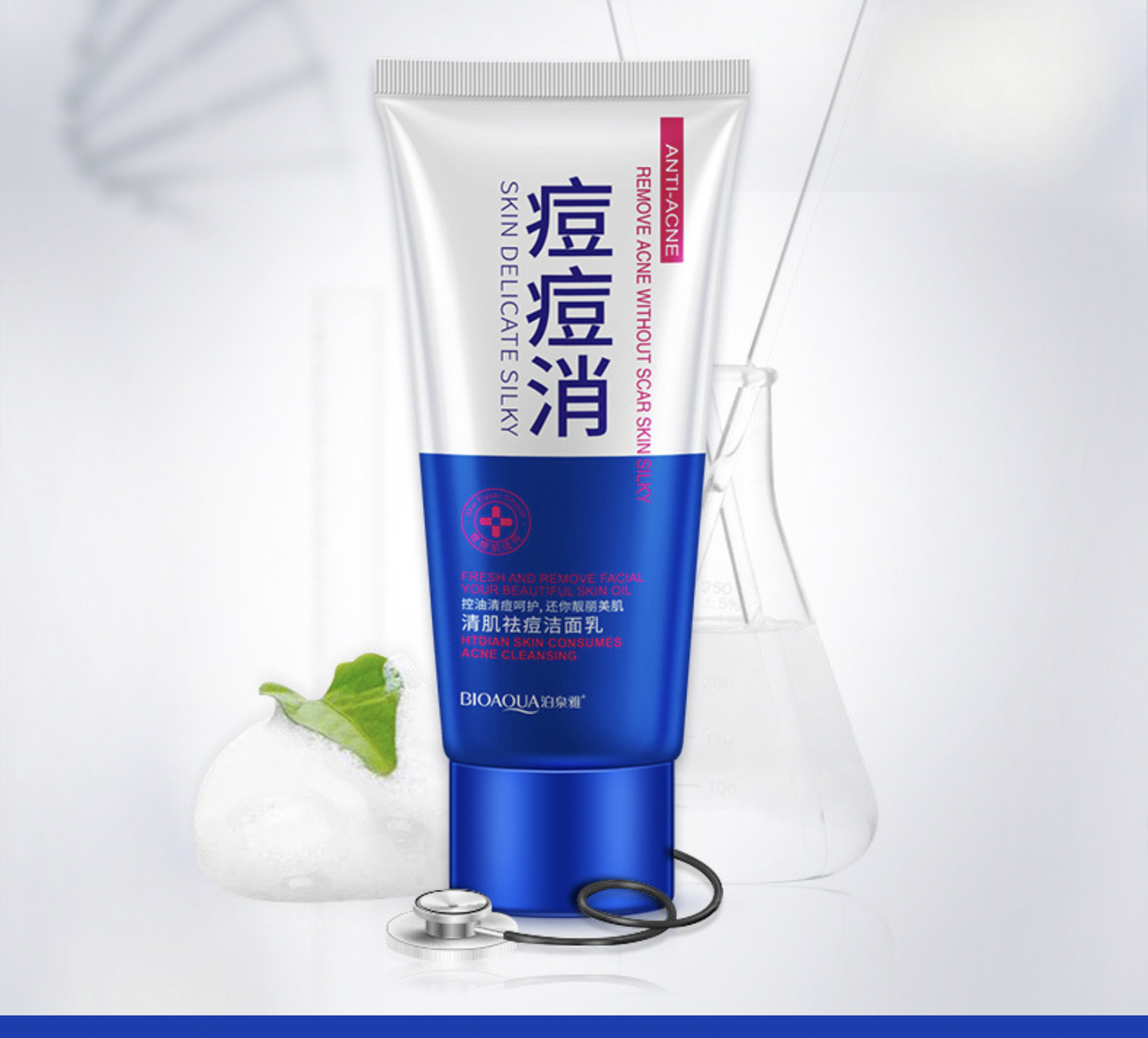 

Пенка для умывания очищающая от акне с маслом Ши Bioaqua Skin Delicate Silky Anti-Acne Cleanser, 100 мл