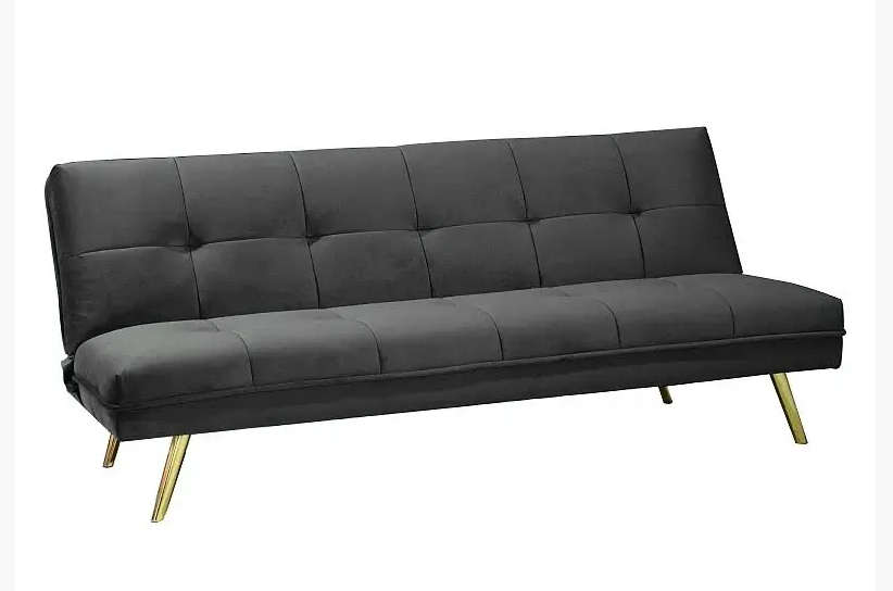 

Диван-Софа Moritz прямой раскладной ножки металл золото ткань Velvet tap-157 серая (Signal TM), Серый