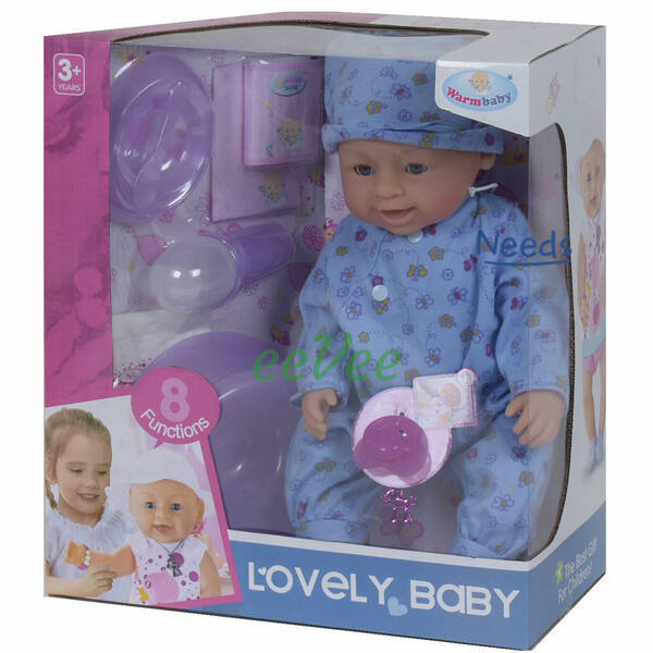 

Пупс функциональный Warm Baby 42 см 8 функций кукла большая для девочки с аксессуарами (9925)