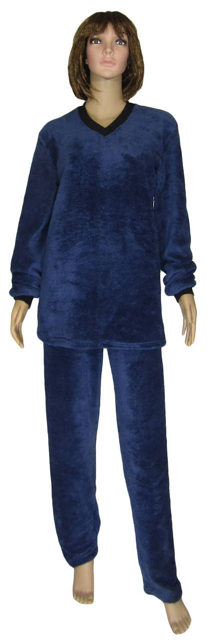 

Пижама женская зимняя махровая 18301 Classic Dark Blue вельсофт 52-54