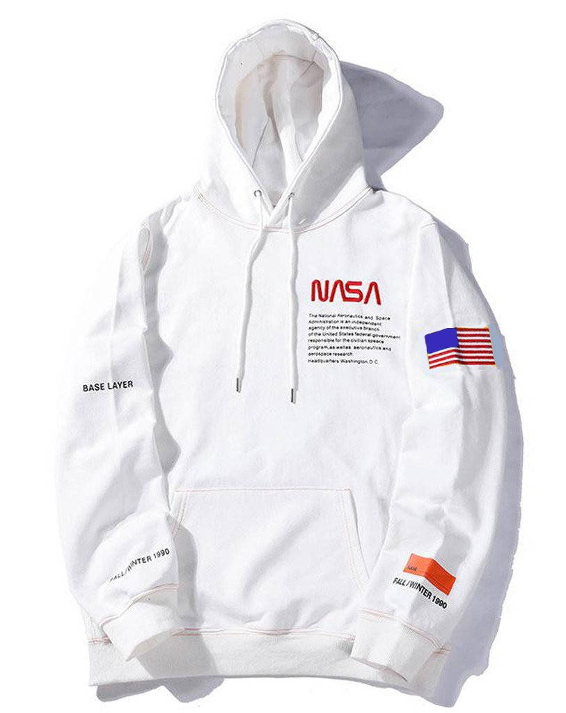 

Худи зимняя NASA white / кофта зимняя на флисе | ЛЮКС, Белый