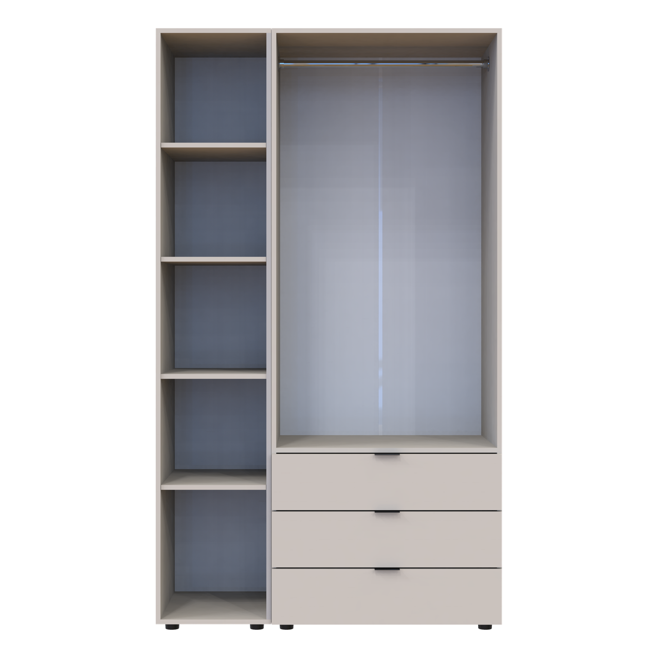 Розпашна Шафа для одягу Doros Гелар з Етажеркою Кашемір 2 ДСП 115.7х49.5х203.4 (80737643) 6