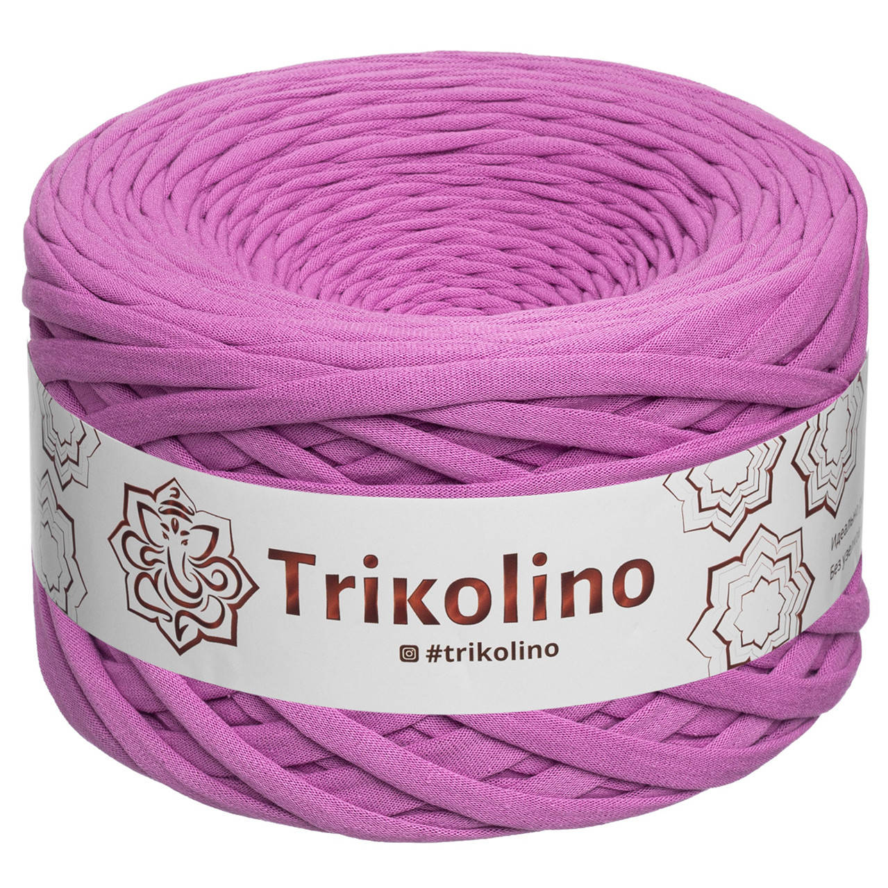 

Трикотажна пряжа Trikolino, ширина нитки 7-9 мм., довжина мотка 100 м., Фіалка