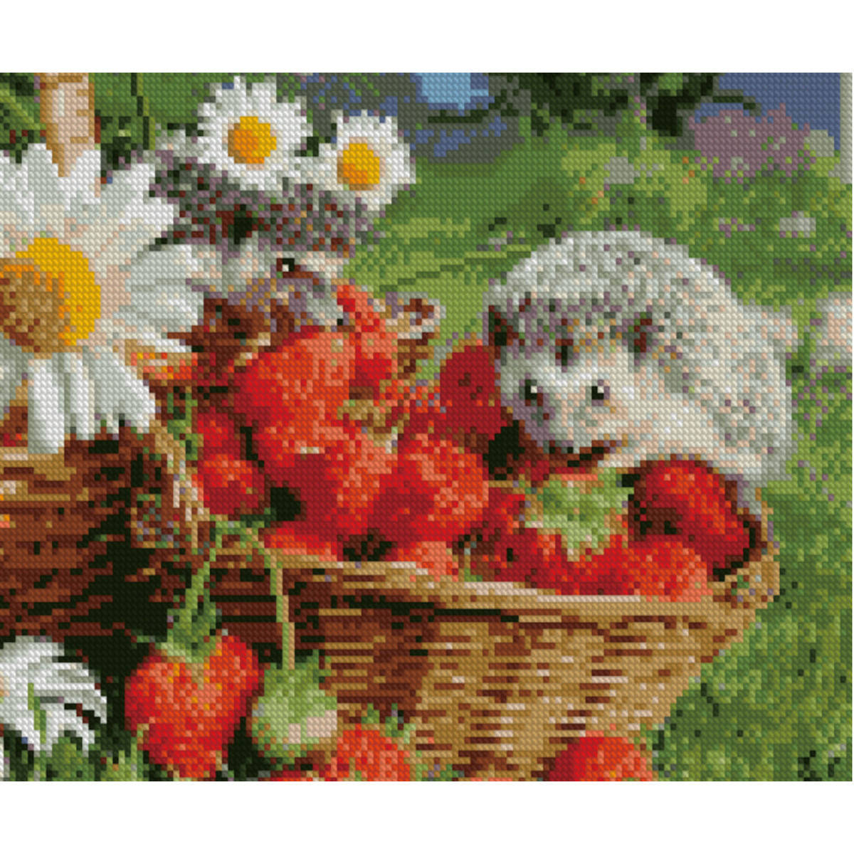 

Алмазная мозаика HX173 Їжачок з полуницею, 30х40см Strateg на подрамнике, в подарочной упаковке