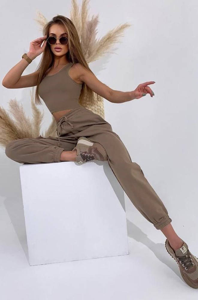 

Костюм трикотажный с топом мокко AAA 132862M