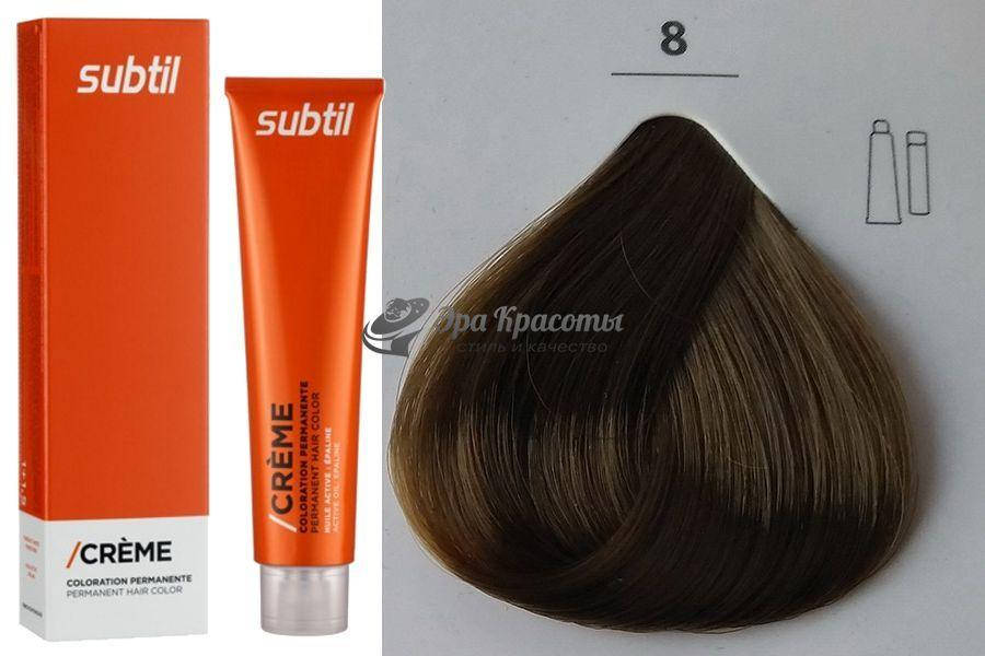 

Стойкая крем-краска для волос 8 светлый блондин Creme Ducastel Subtil, 60 мл