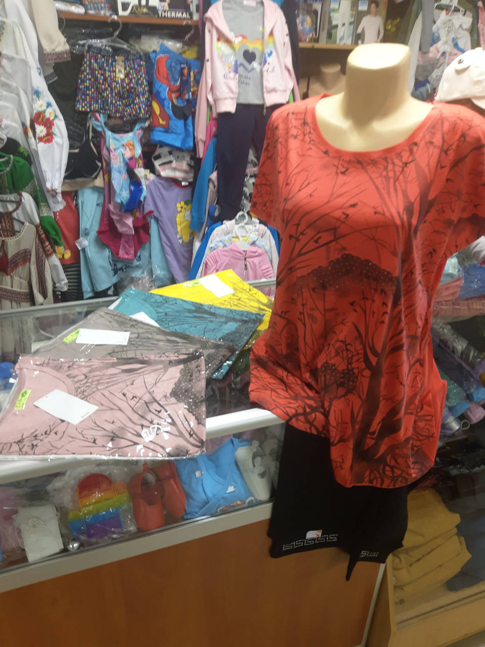 

Женская летняя футболка туника лес большие размеры 52 54 56 58, Разные цвета