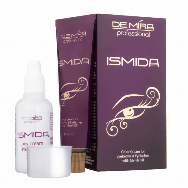 

Крем-краска для бровей и ресниц с маслом мирры "Графит" DeMira Professional Ismida, Набор