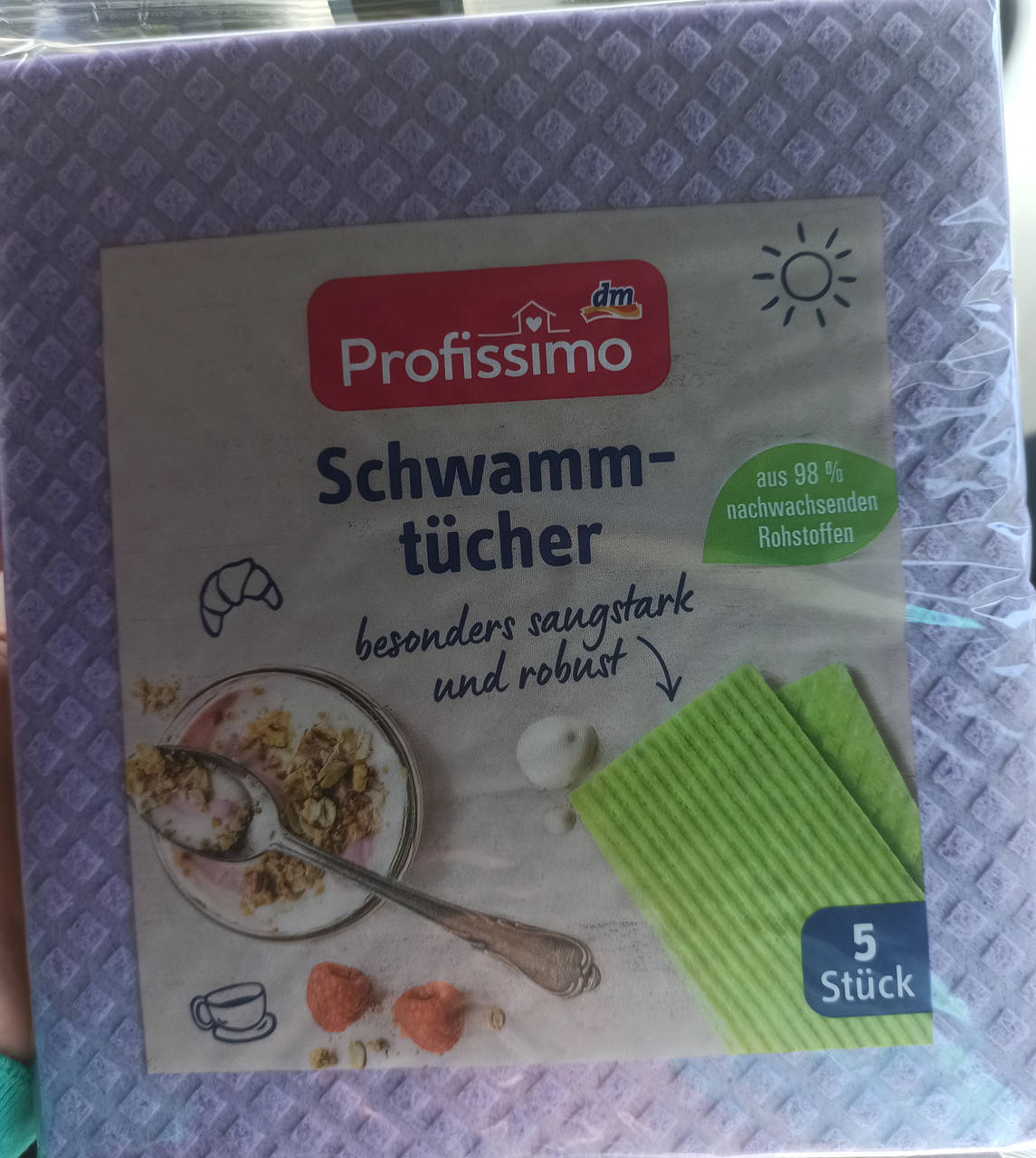 

Впитывающия тряпка губка для кухни DM profissimo Schwammtücher 5 шт