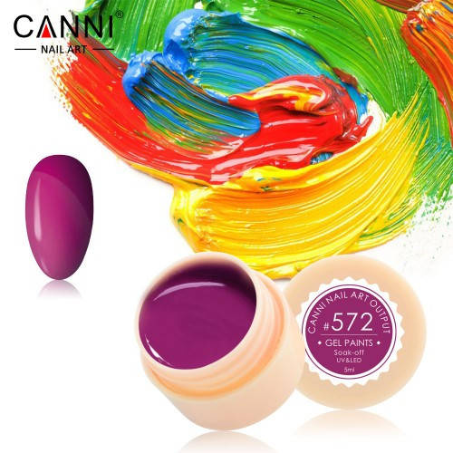 

Цветная гель-краска CANNI 572 (темный, розово-пурпурный), 5 мл, Розовый