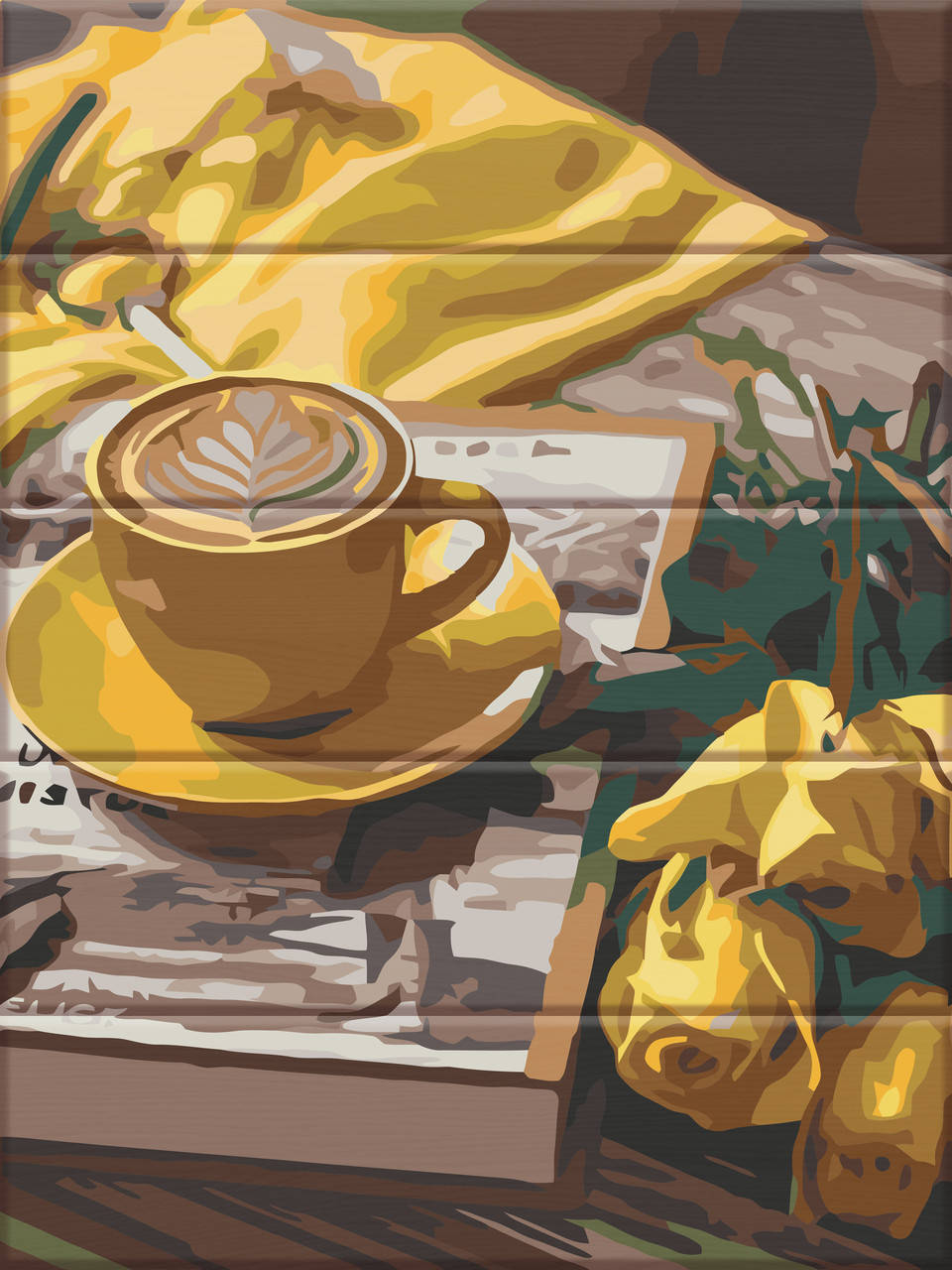 

Картина по номерам на дереве "Отдых с капучино" 30*40 см