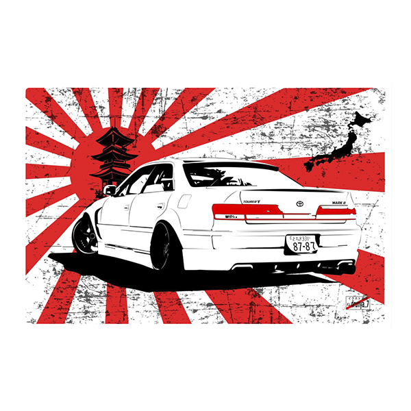 

Toyota Mark 2 100 sticker 8*5cm Влагостойкая наклейка на авто /мото /вело