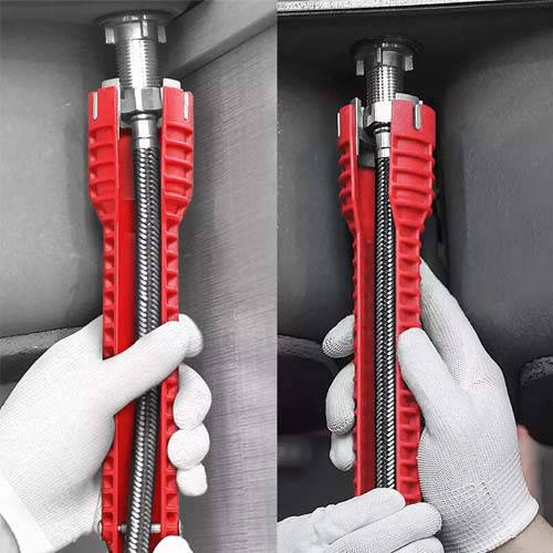 

Ключ сантехнический, универсальный, для труднодоступных мест, 8в1, Трубный гаечный торцевой ключ двухсторонний