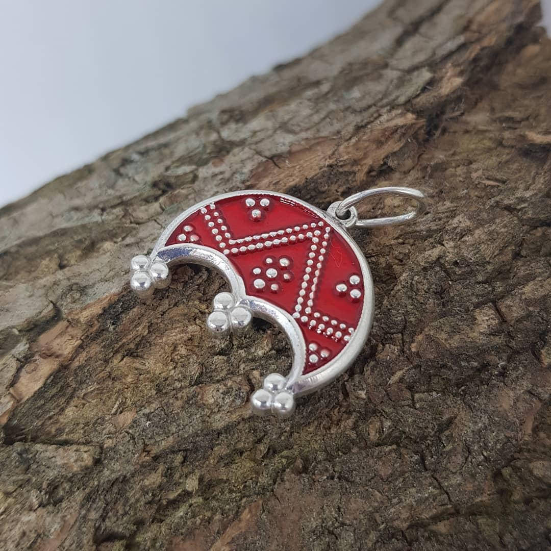 

Луница, лунница кулон оберег серебро + эмаль любого цвета