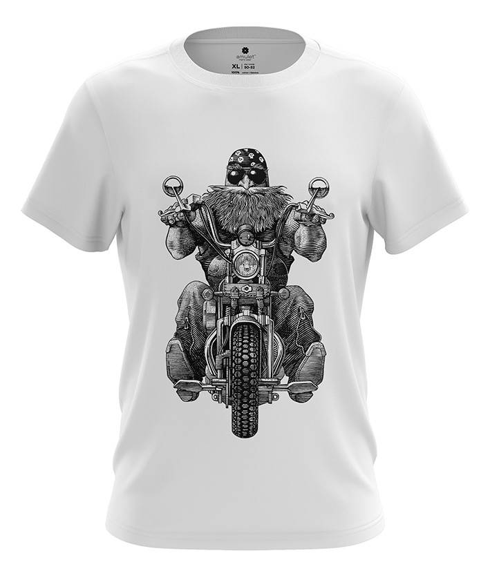 

Футболка с принтом Old School Biker L, Хлопок