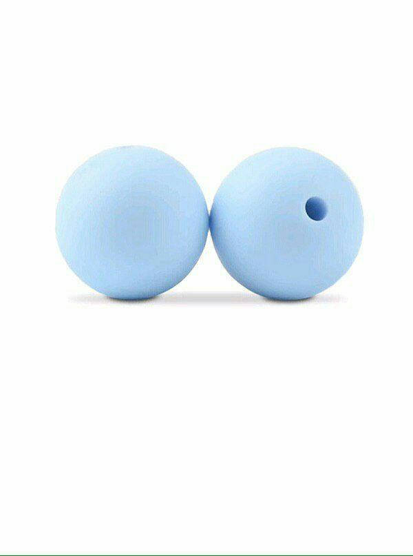 

Круглая 12 мм бусина силиконовая Голубой беби блю