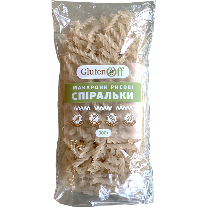 

Макароны рисовые Спиральки без глютена GlutenOff 300г Украина