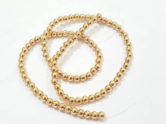 

Бусины на нитке Гематит цвет золото d-4мм L-39см