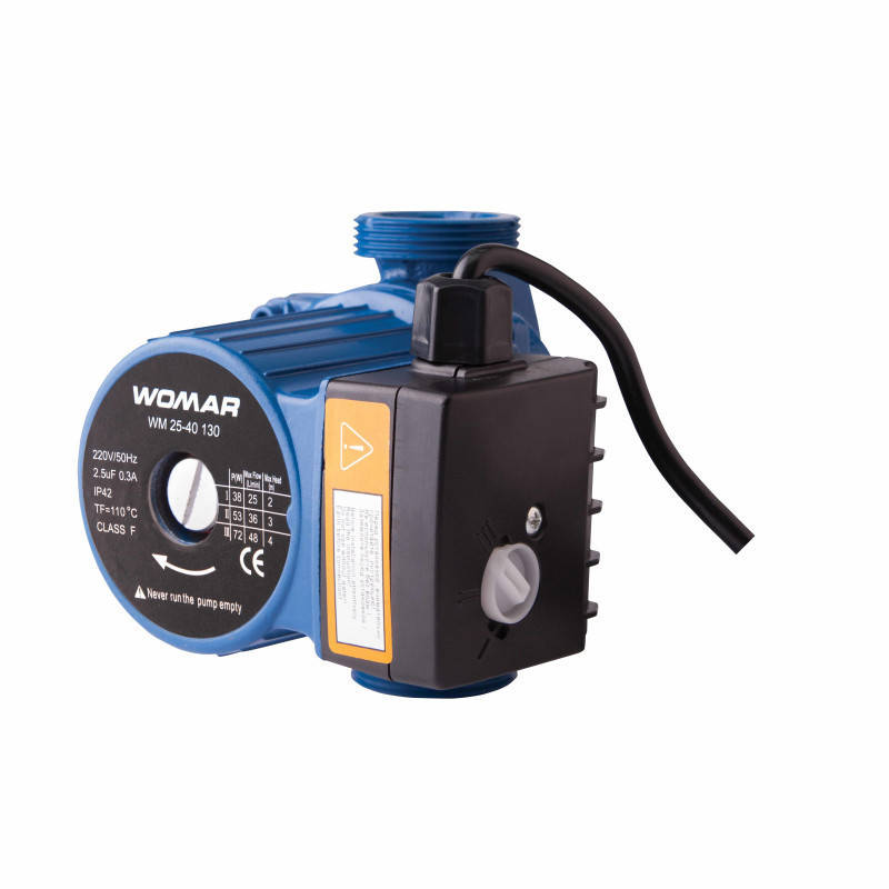 

Насос циркуляционный WOMAR 25/60 база 130 гайки + кабель с вилкой