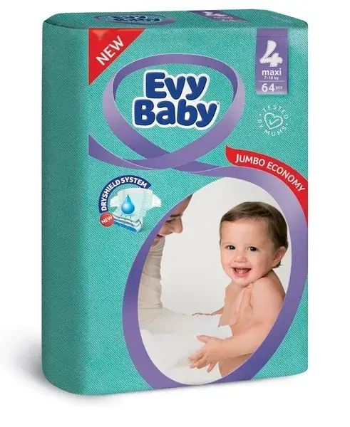 

Детские подгузники Evy Baby Эви Беби 4 (9-20кг) 64шт