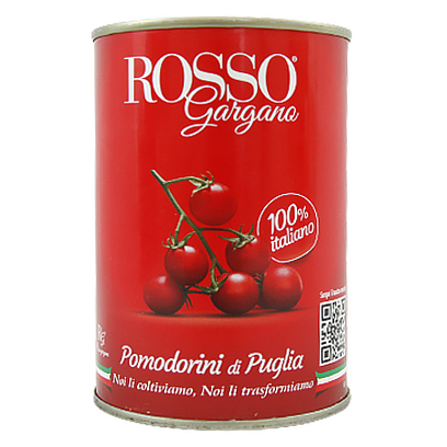 

Помідори Горгано Россо чері Gorgano Rosso pomodorini 400g 24шт/ящ (Код : 00-00005631)