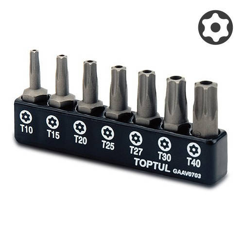 

Набор бит 1/4" (TORX T10-T40 с отверстием) GAAV0703 TOPTUL