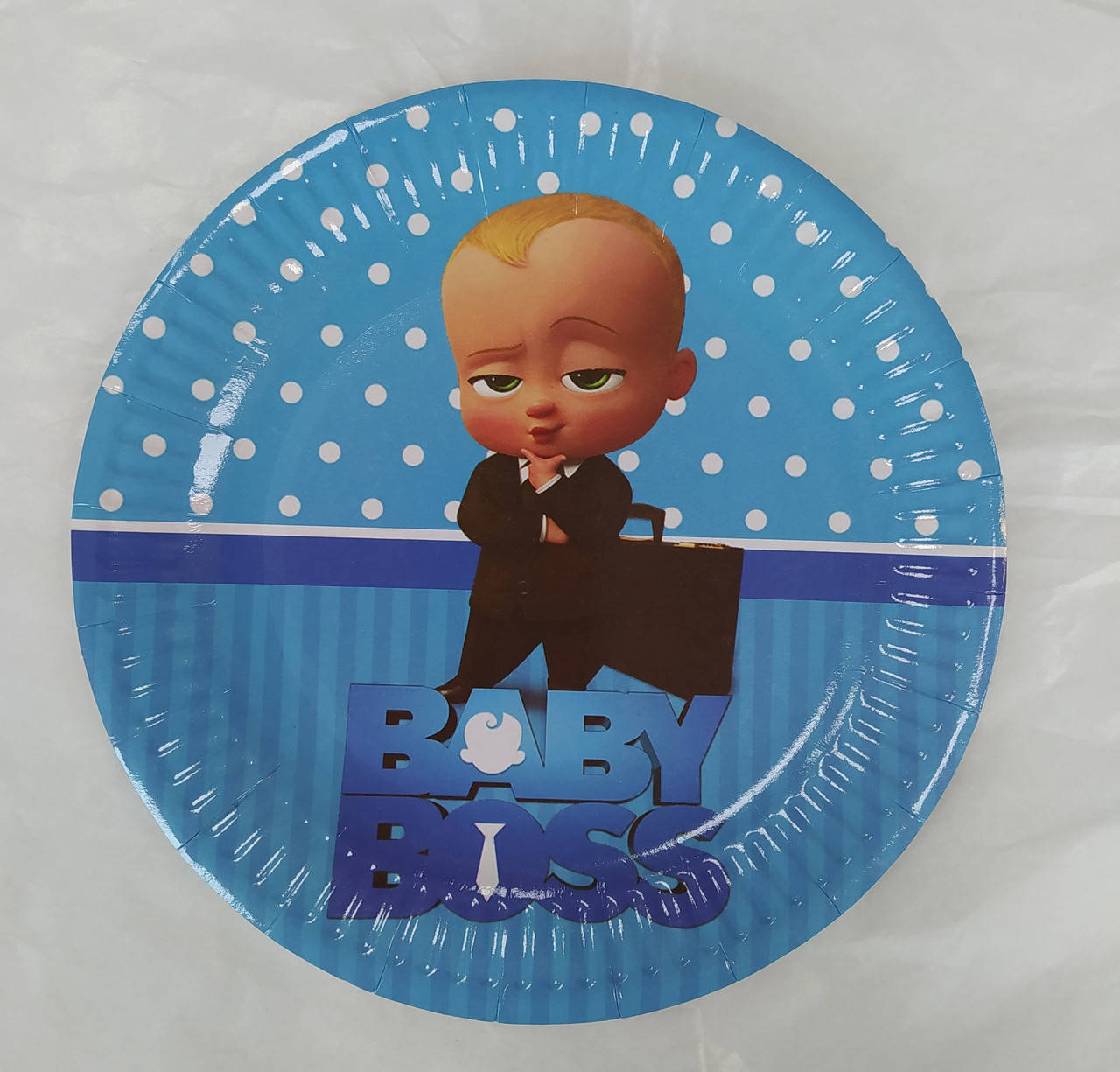 

Набір паперових тарілок принт Босс Молокосос Baby Boss 2 18см. 5шт., Голубой