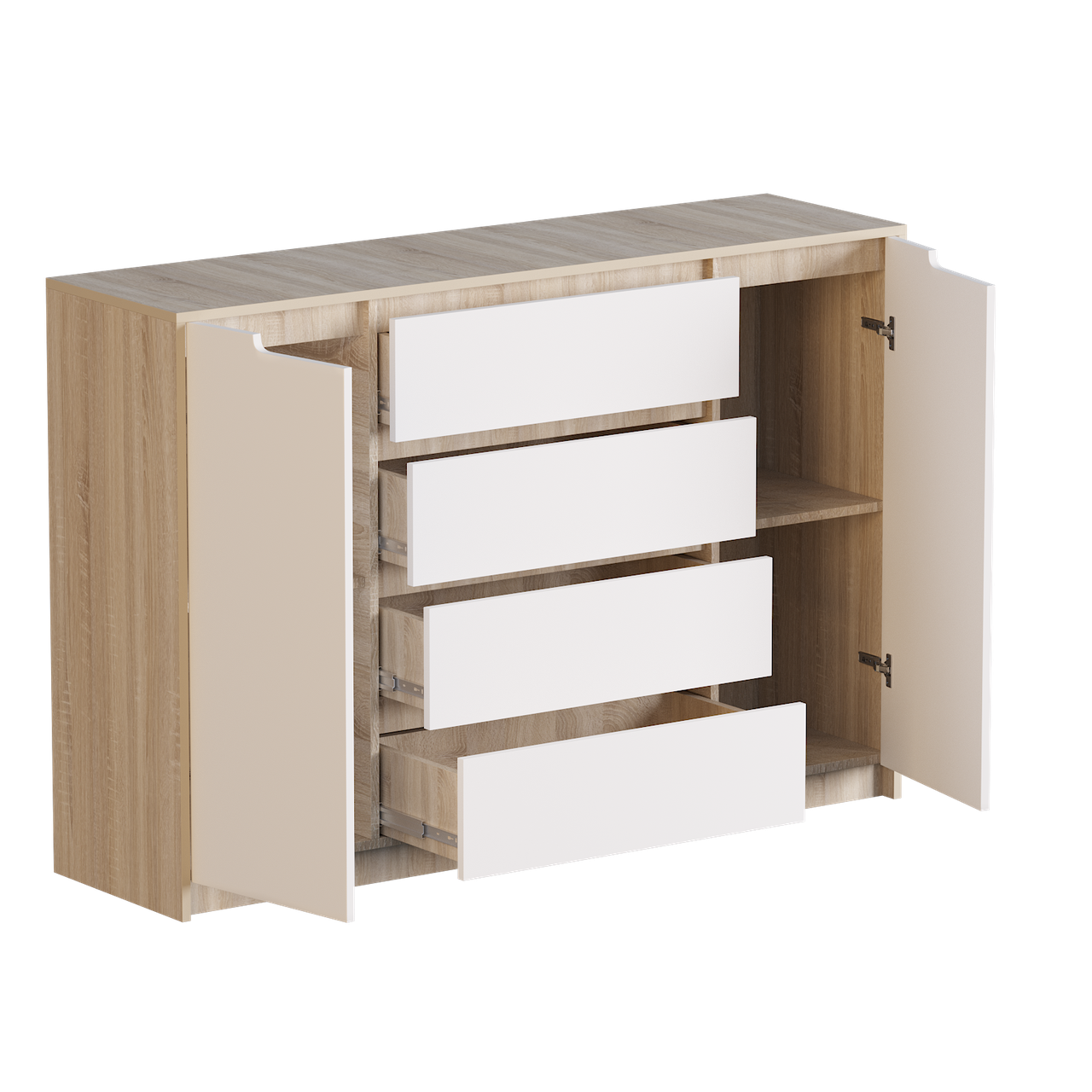 

Комод Микс-3 телескопы Эверест сонома + белый 140х38х95.