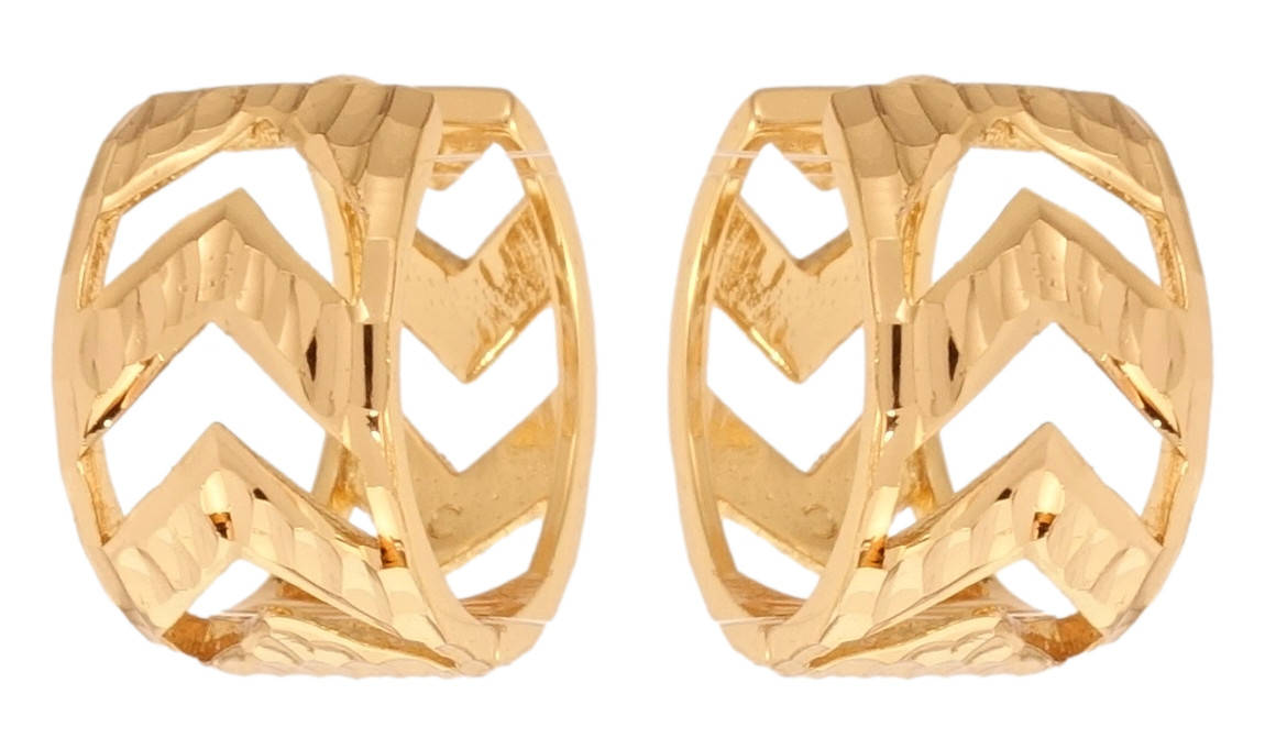 

Серьги Xuping Позолота 18K колечки "Широкие с узором стрелки"