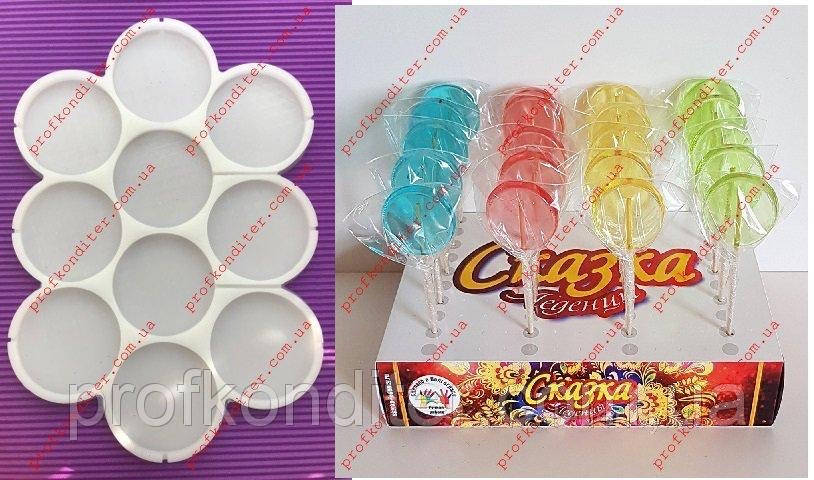 

ЭКСКЛЮЗИВ! Силиконовый Молд для леденцов "Круги 10шт по 5см"