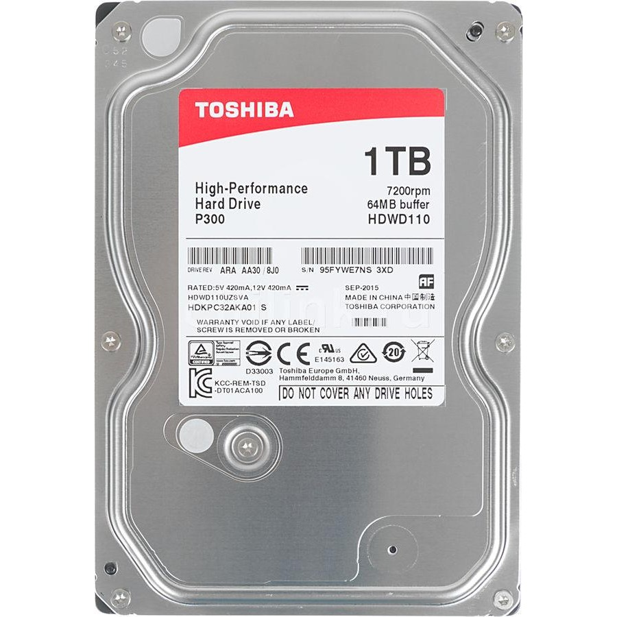 

Жёсткий диск HDD Toshiba 1TB (HDWD110UZSVA) Новый (DC)
