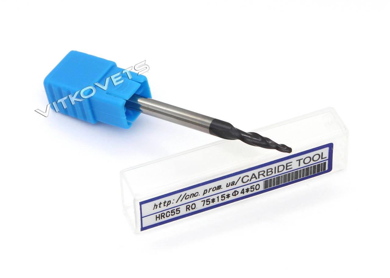 

Фреза коническая спиральная сферическая R0.75*15*D4*L50