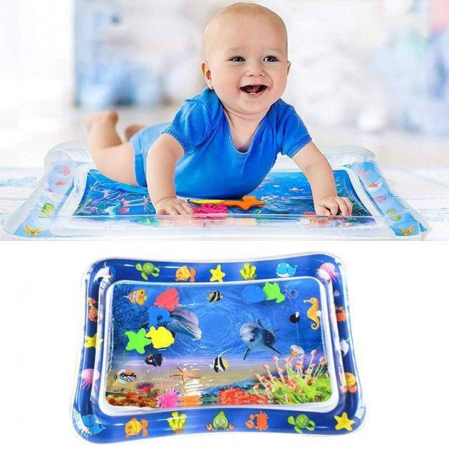 

Развивающий детский коврик надувной с водой Baby Slapped Pad акваковрик с рыбками 2271