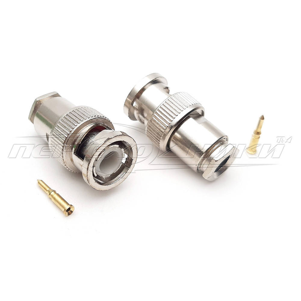 

Разъем штекер BNC под кабель RG-58, Clamp/Solder (зажим/пайку)