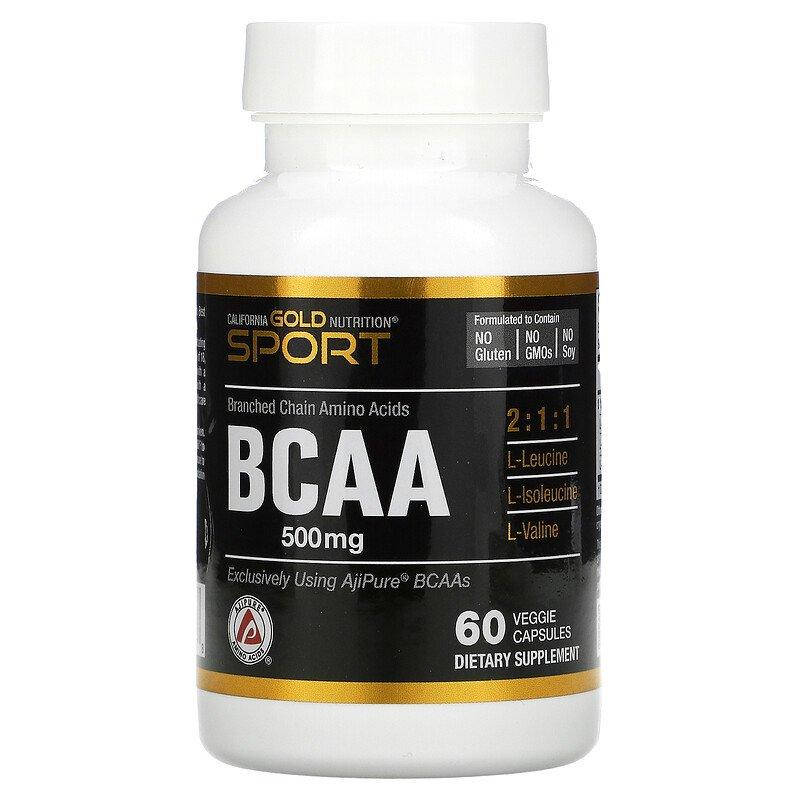 

BCAA, аминокислоты с разветвленными цепями AjiPure®, 500 мг, California Gold Nutrition, 60 капсул