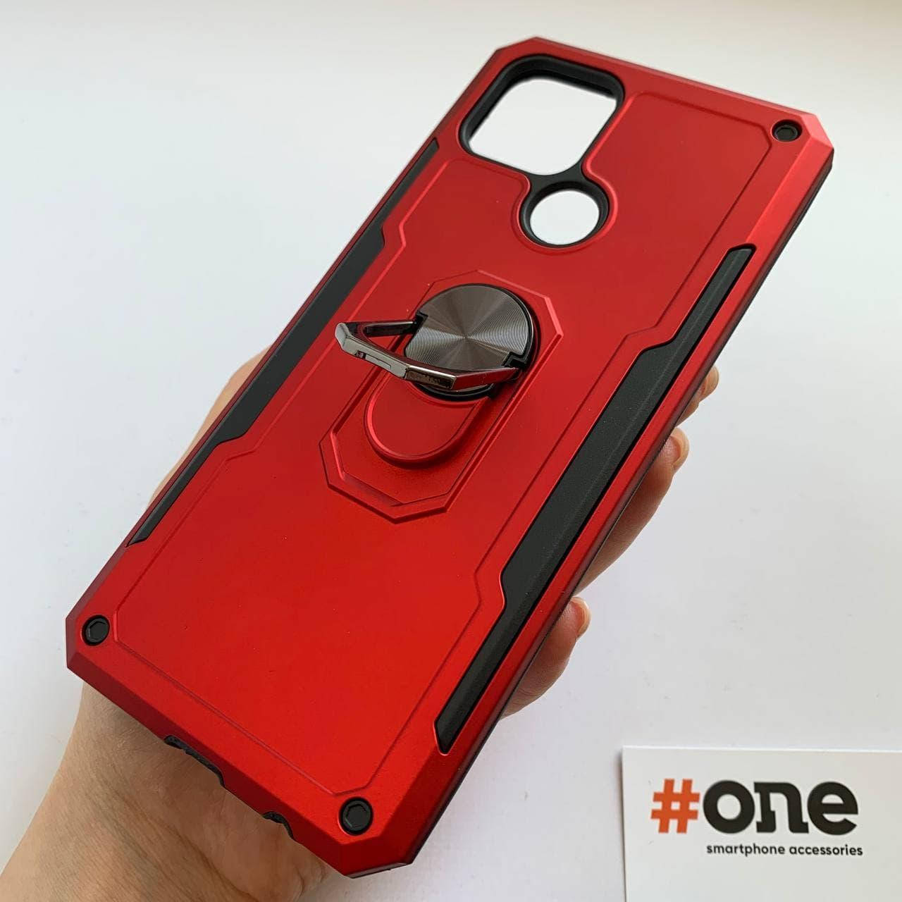 

Чехол для Oppo A15 противоударный с кольцом подставкой бронь чехол на телефон оппо а15 красный MGN