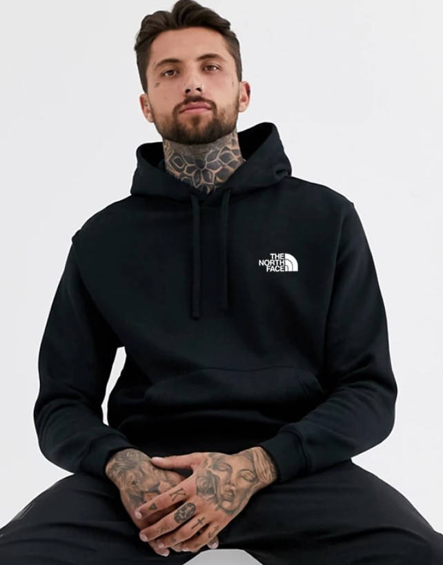 

Мужская спортивная кофта кенгуру, толстовка The North Face (Норт Фейс) черная M, Черный