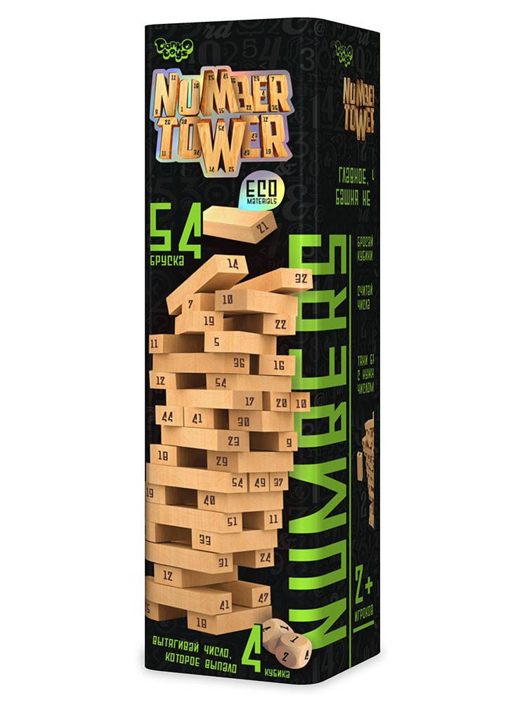 

Настольная игра "Number Tower" (Дженга) в металлическом тубусе Danko Toys