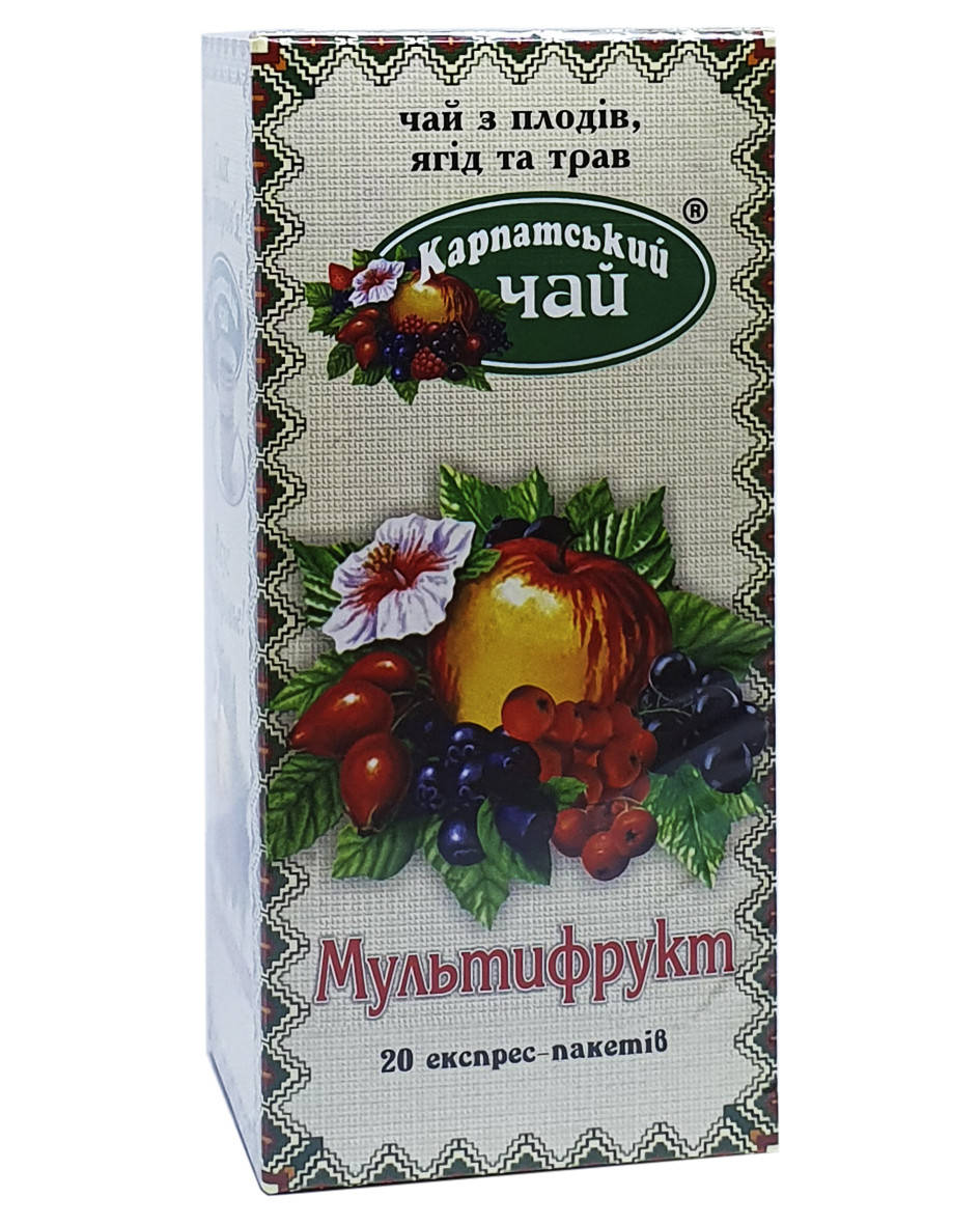 

Чай фруктовий в пакетиках Мультифрукт Карпатський чай 20 шт х 2 г (971)