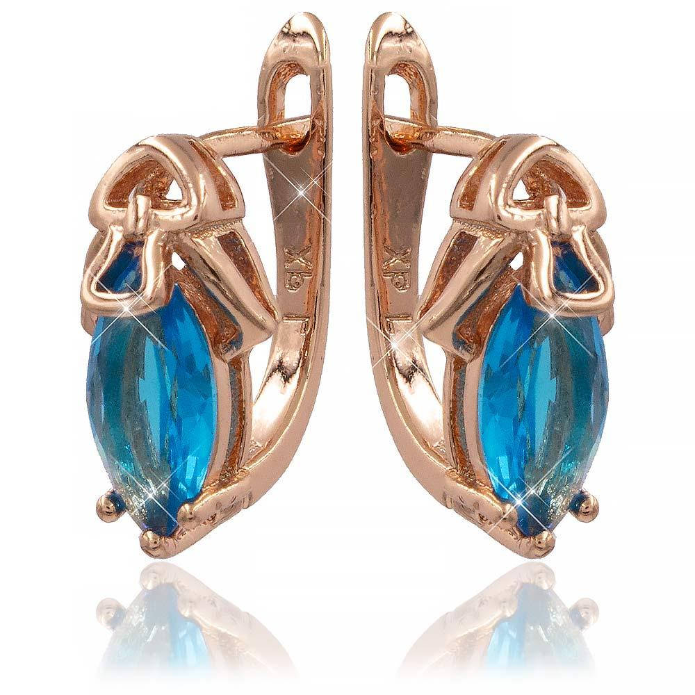 

Серьги 1,5 см аква (Медицинское золото)