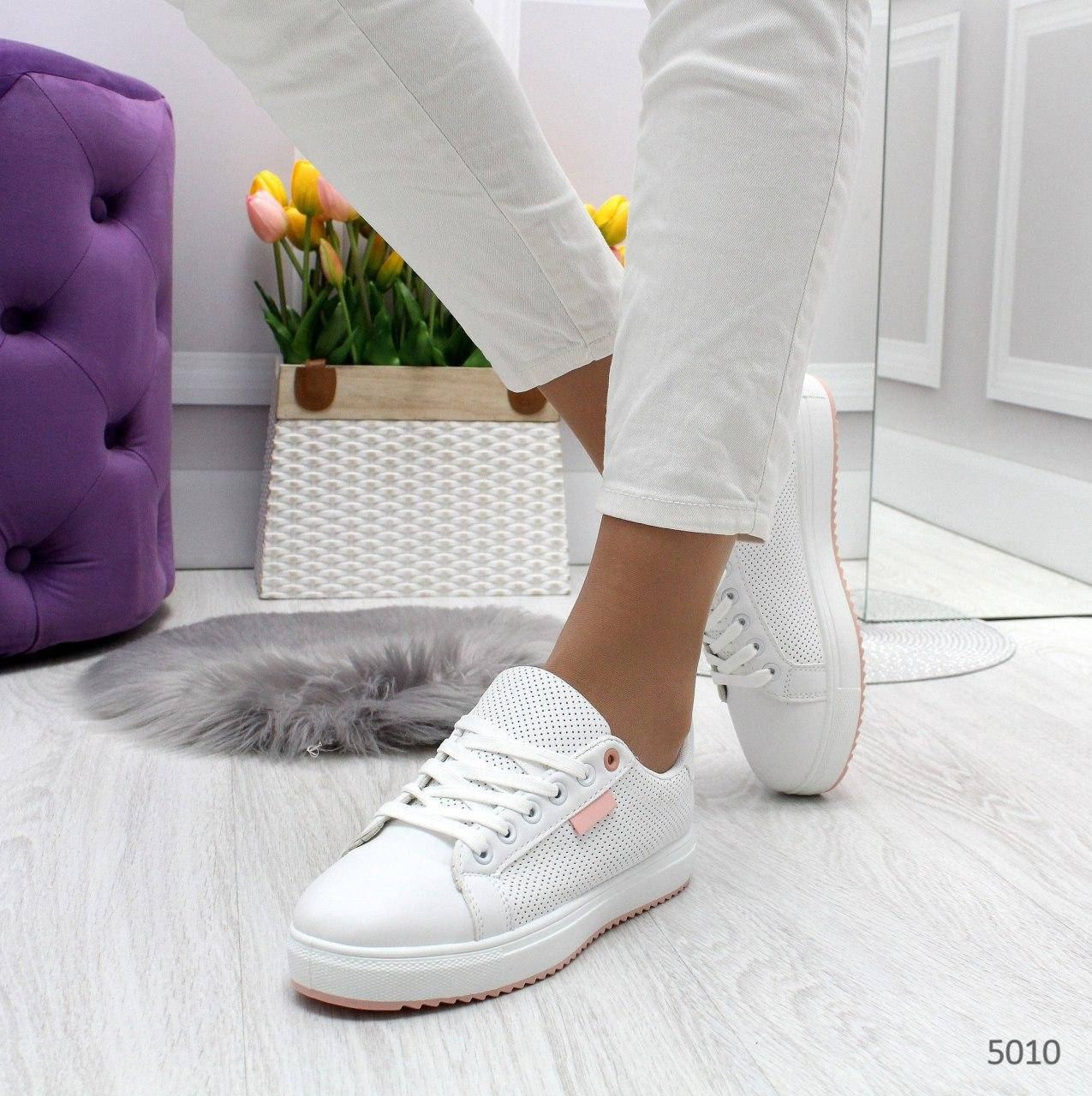 

Белые женские летние кроссовки. Кеди Перфорация. Размер 36, Белый