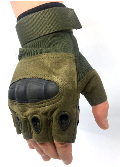 

Перчатки тактические беспалые Combat с косточкой, размер L олива