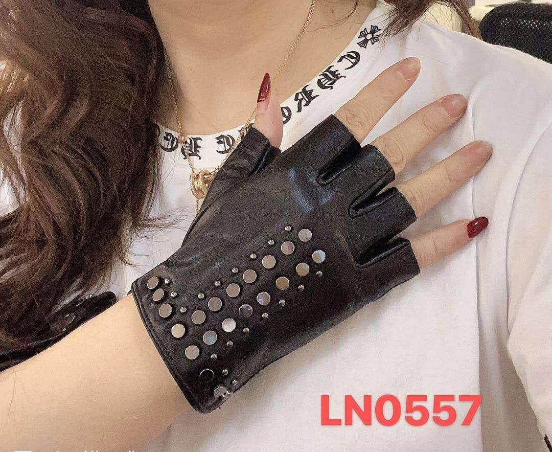 

Женские кожаные перчатки без пальцев, Черный