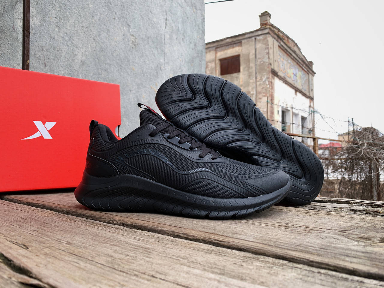 

Мужские оригинальные кроссовки Xtep Running Shoes водонепроницаемые, Черный