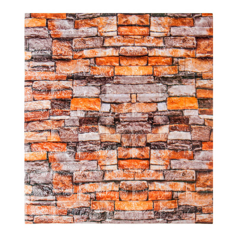 

Самоклейка 3D панель кирпич песчаник 700x770x5мм (самоклеящиеся мягкие 3D Панели)