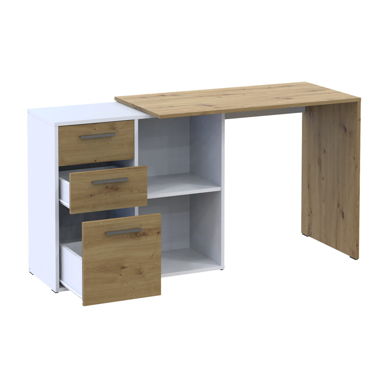Офісний стіл Doros T8 Білий/Дуб Артізан 100х83х75 (41516060) 2