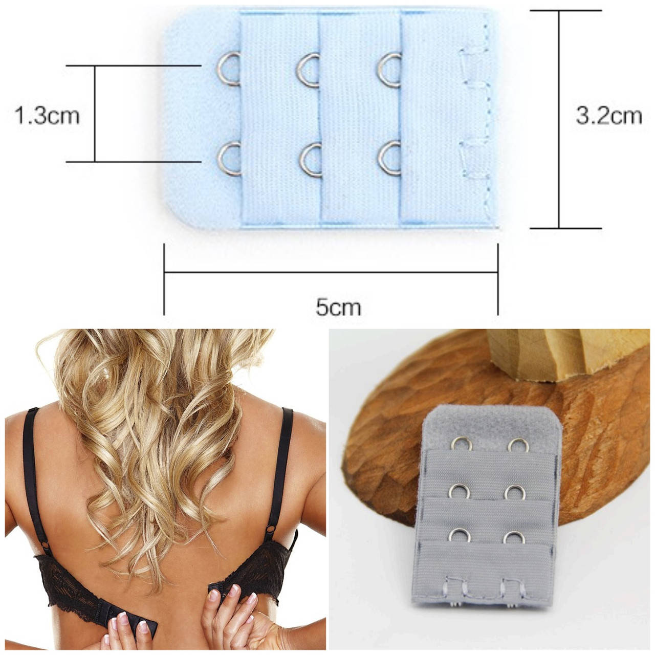 

Расширитель на 2 крючка для бюстгальтера, серый