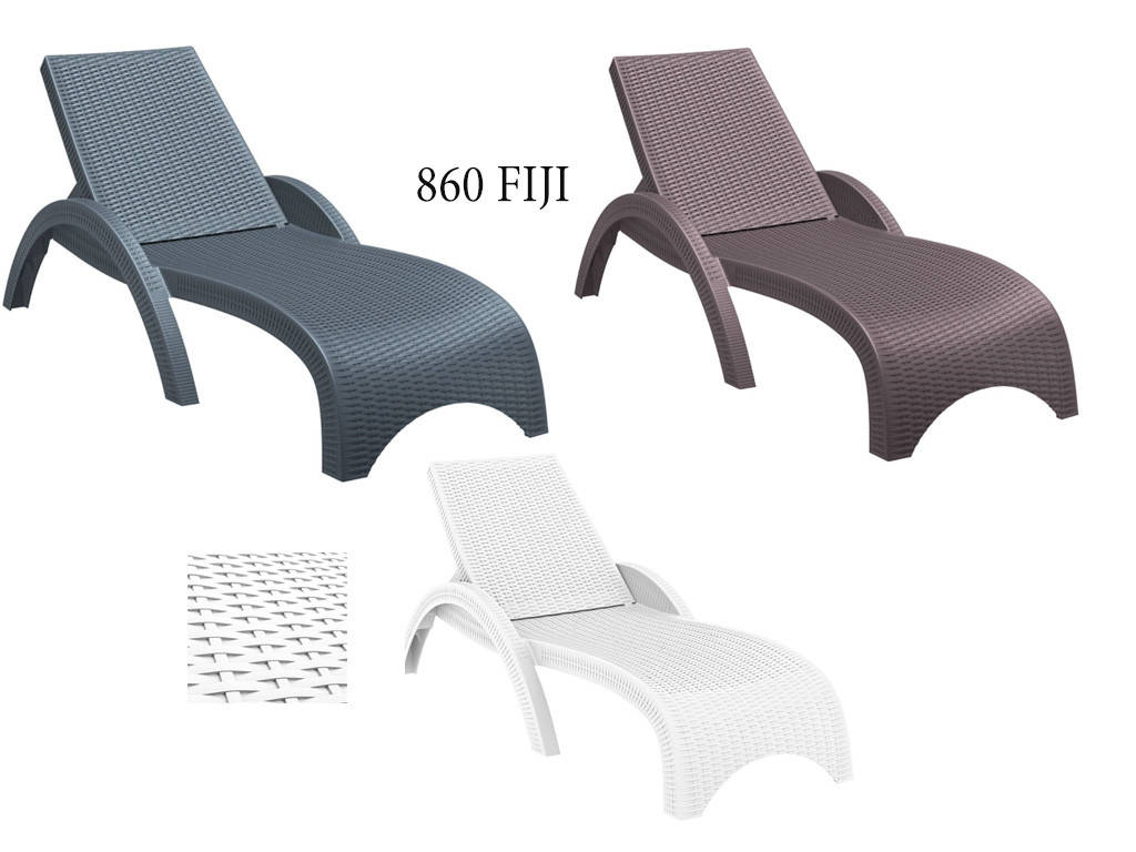

Шезлонг ротанг с подлокотниками белый (Fiji sunlounger), арт. 860 (шт.)